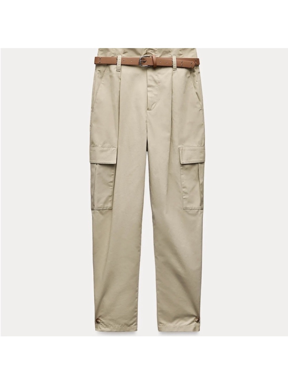 Zara belted paperbag cargo pants